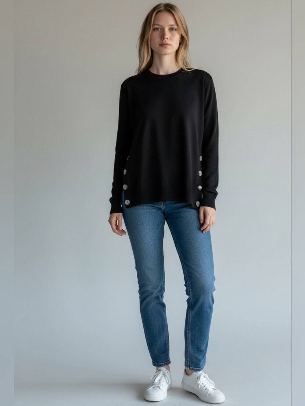NWT Boden Side-Button Wool Blend Sweater Size Medium